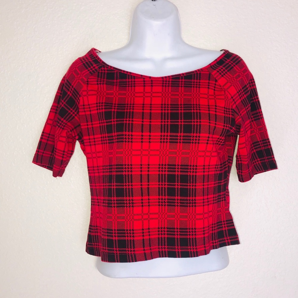 Eye Candy Crop Top Red and Black Size L